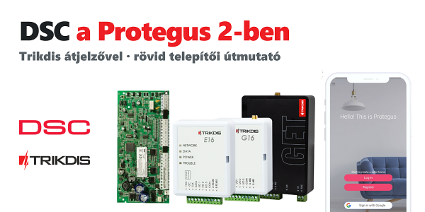 TRIKDIS átjelző + DSC riasztóközpont – Rövid telepítői útmutató